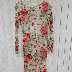 🔥Long-sleeved Floral backless bodycon maxi dress